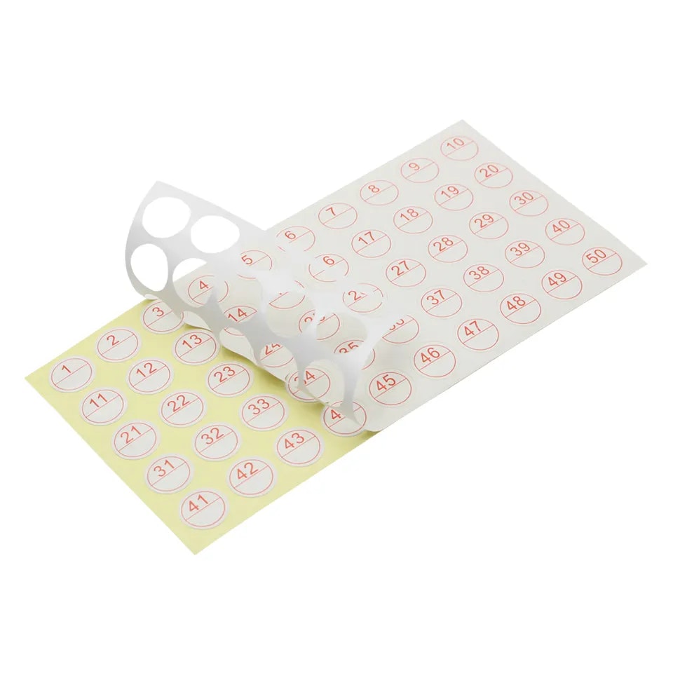 2-pack Etiketter 1-50 nummer