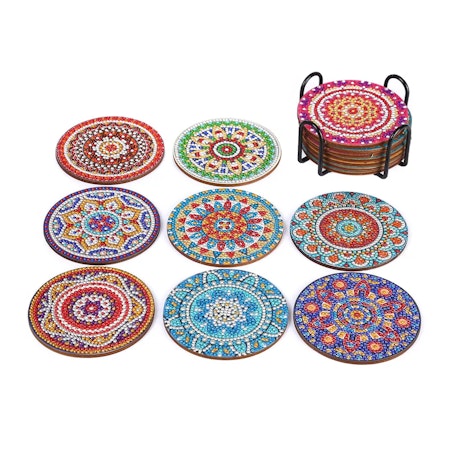 8-pack Diamond Painting Glasunderlägg