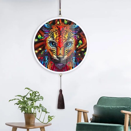 Väggdekoration med glas - Leopard