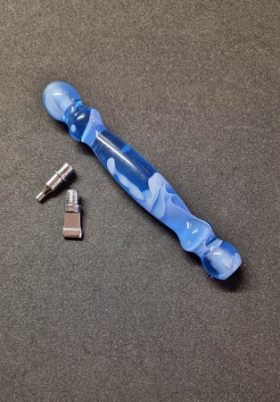 Ergonomisk penna med metalltippar -Blå