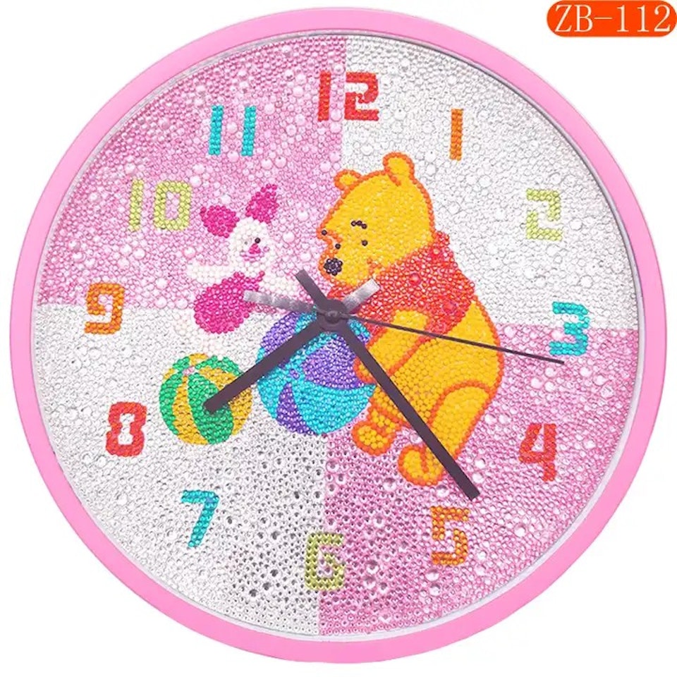 diamond painting, klocka, nalle puh