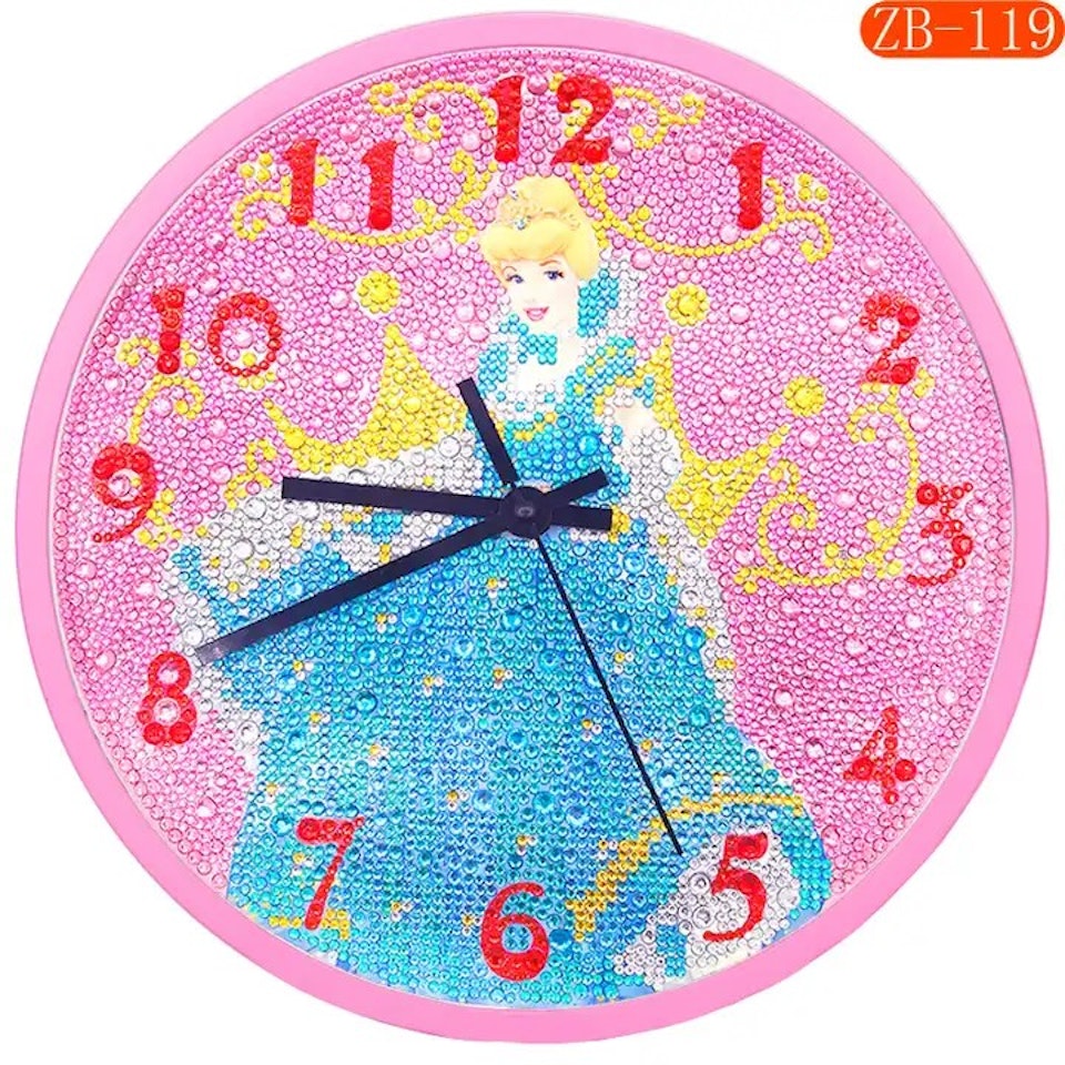 diamond painting, klocka, askungen