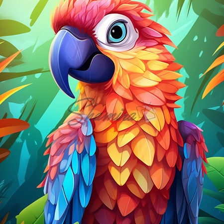 Diamond painting - Färgrik papegoja 50x60cm