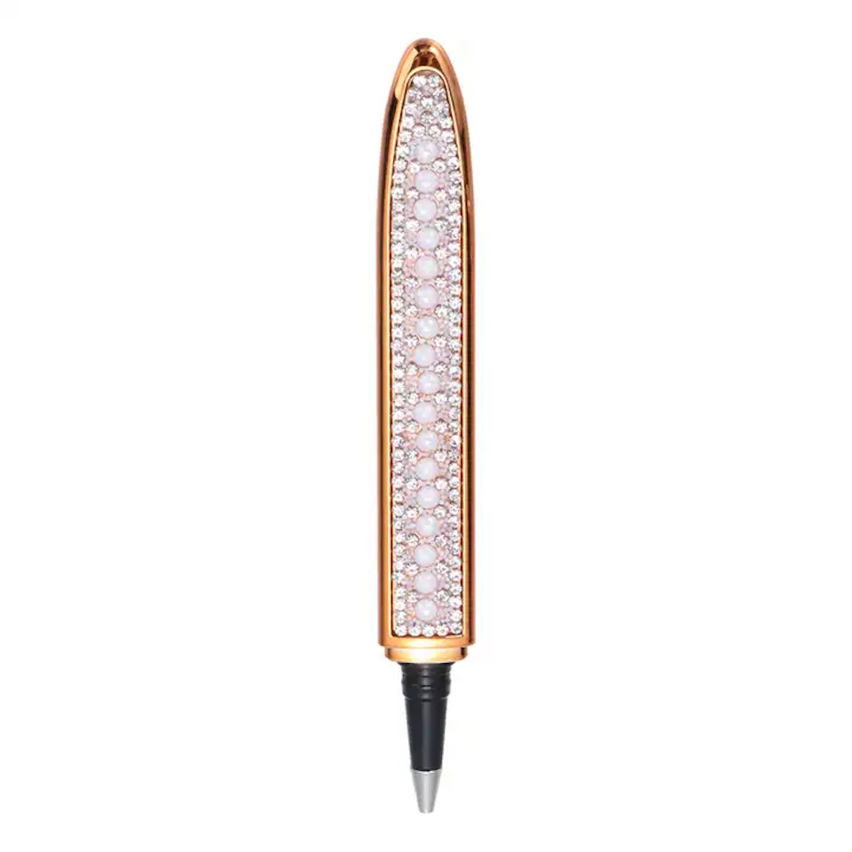 diamond painting, duttpenna ergonomisk med diamanter vit