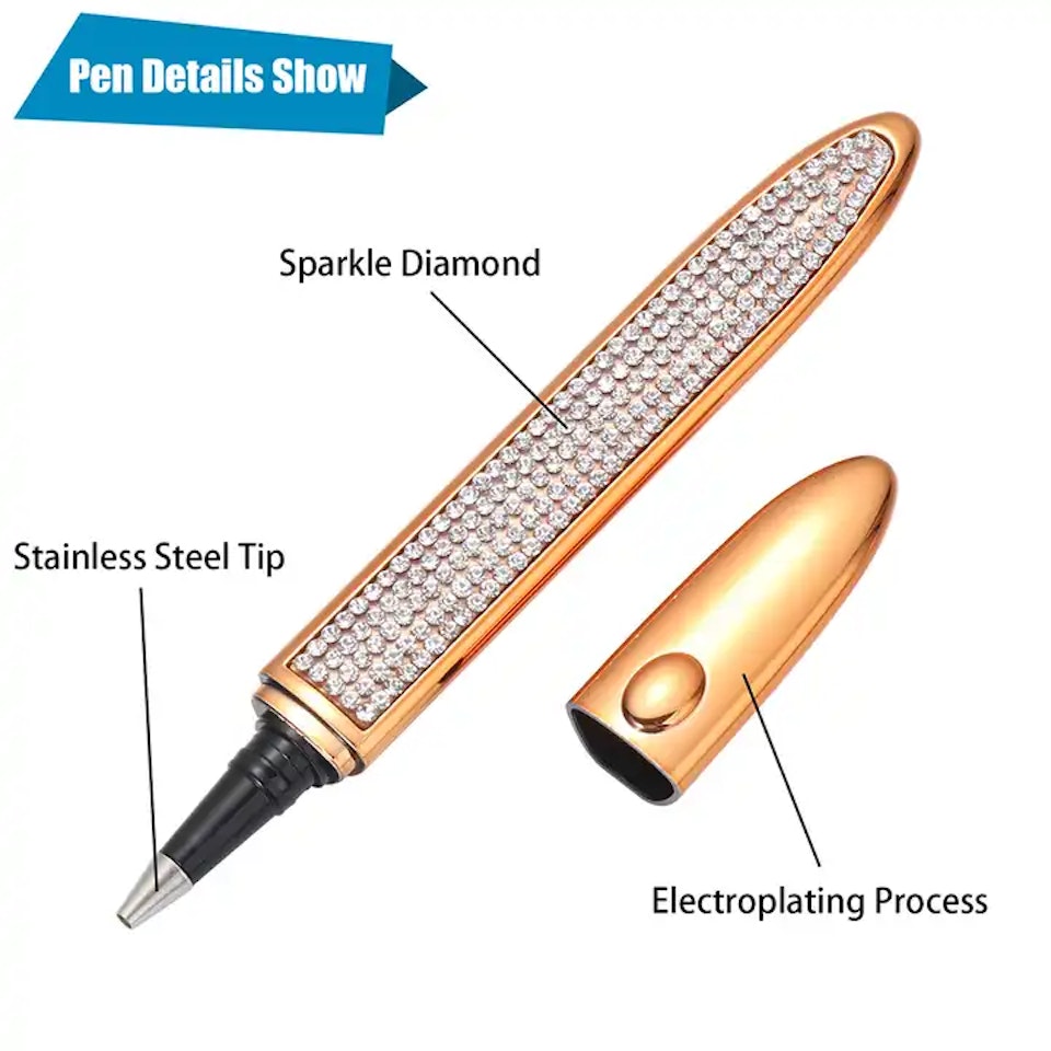 Ergonomisk Duttpenna Roséguld Diamant Vit