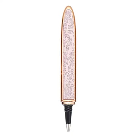 Ergonomisk Duttpenna Roséguld Diamant Ljus Leopard