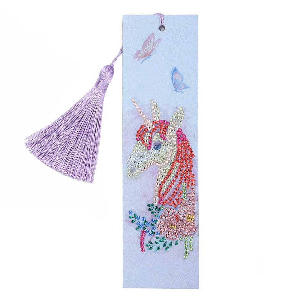 diamond painting bokmärke, unicorn