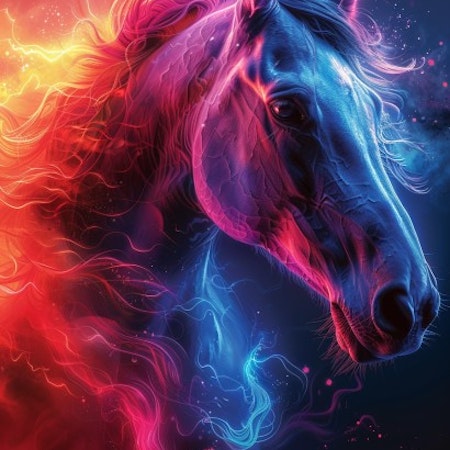 Diamond painting - Fin häst ur ett magiskt vackert sken 40x60cm