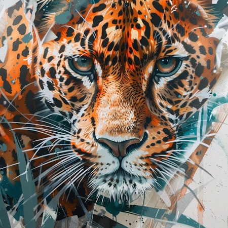 Diamond painting - Leoparden tittar fram ur djungeln 40x60cm