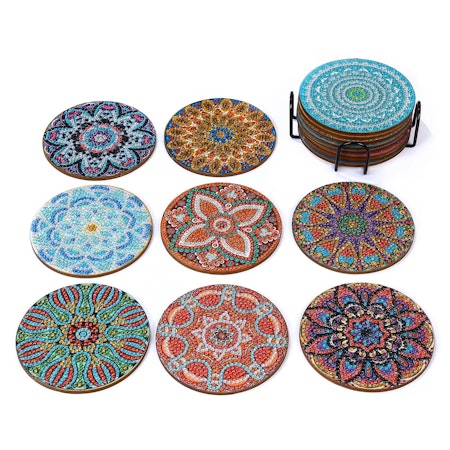 8-pack Diamond Painting Glasunderlägg