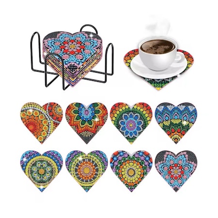 8-pack Diamond Painting Glasunderlägg
