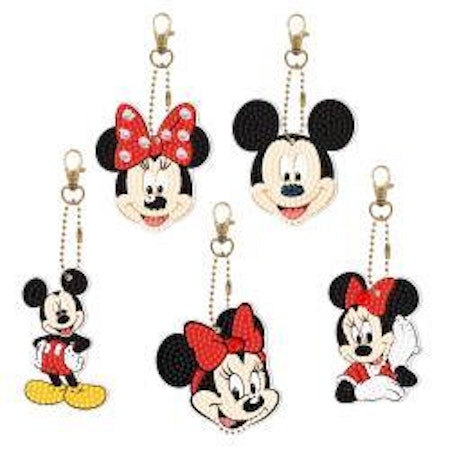 5-pack Diamond Painting Nyckelringar - Mimmi & Musse