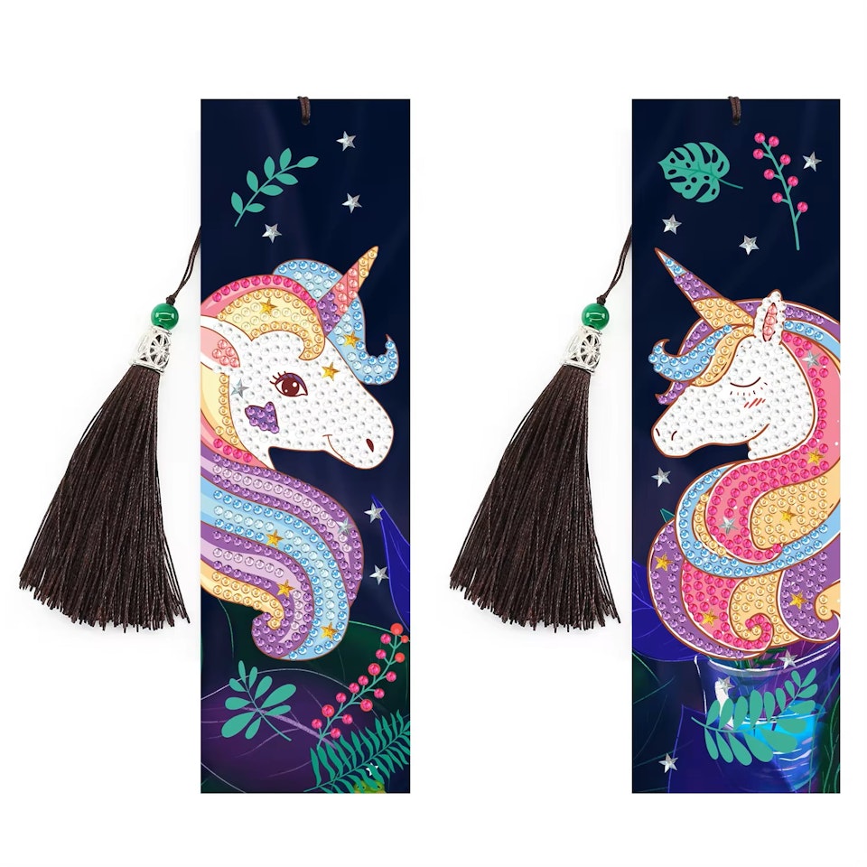2-pack Diamond Painting Bokmärken - Unicorns