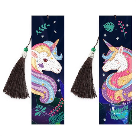 2-pack Diamond Painting Bokmärken - Unicorns