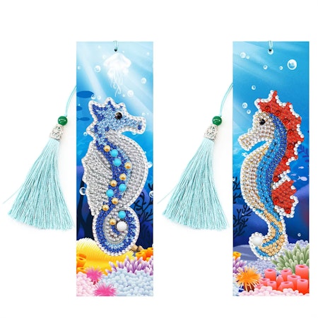 2-pack Diamond Painting Bokmärken - Sjöhästar