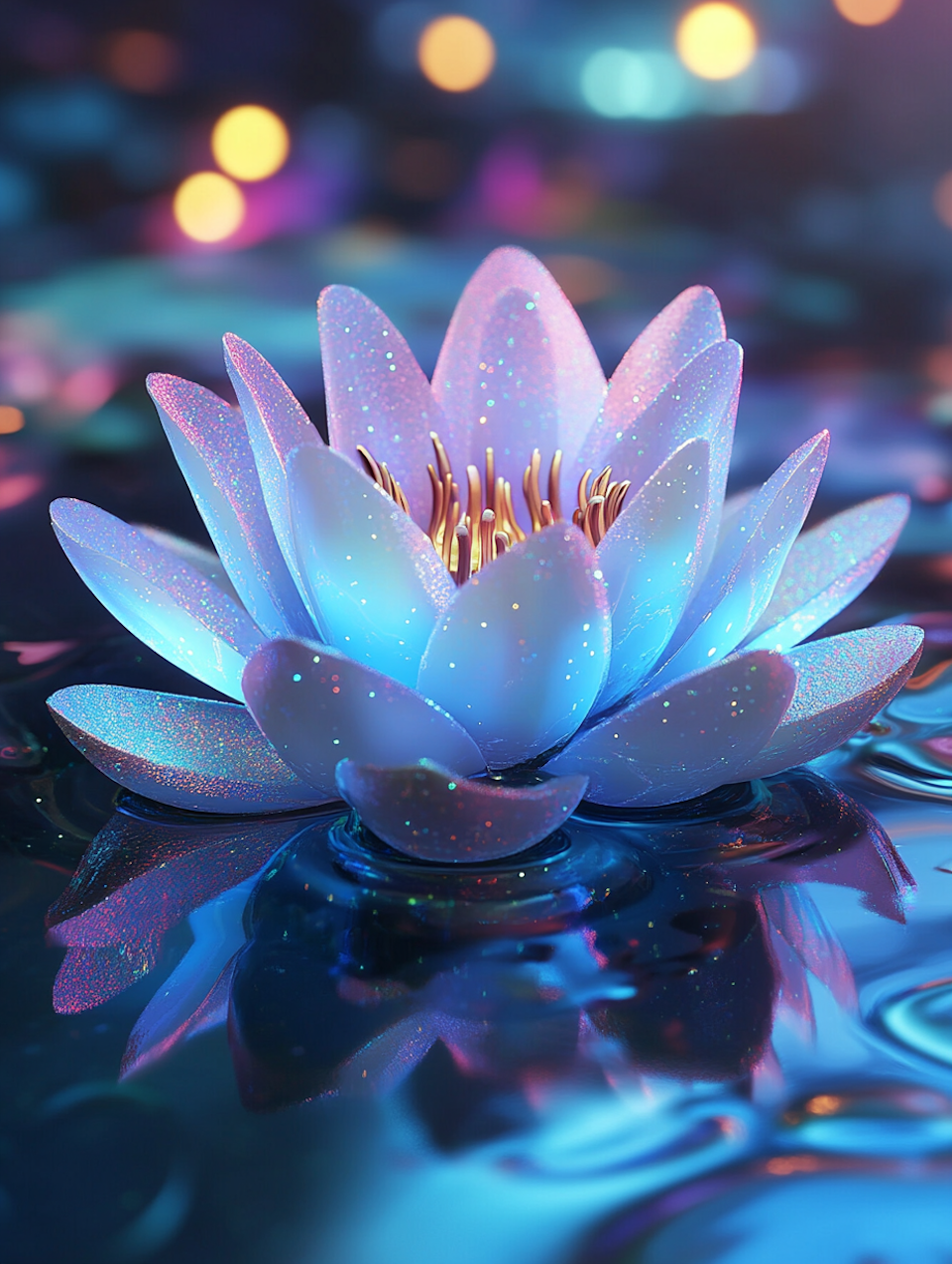 diamond painting, vit lotus