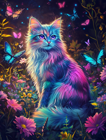 Diamond Painting Akryl - Neonkatt 20x30cm