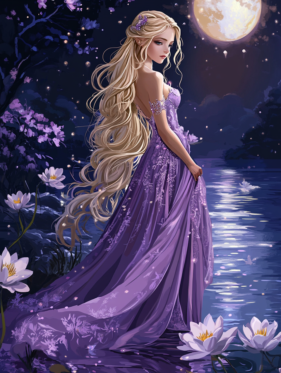 Diamond Painting Akryl - Kvinna vid vattnet 20x30cm