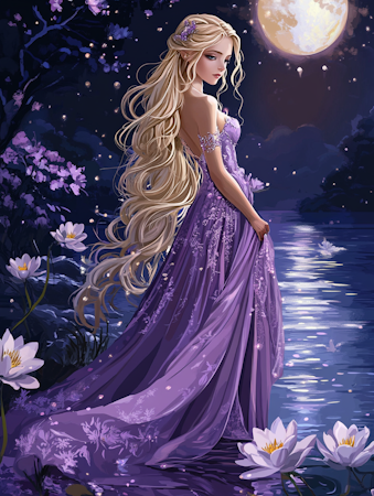 Diamond Painting Akryl - Kvinna vid vattnet 20x30cm