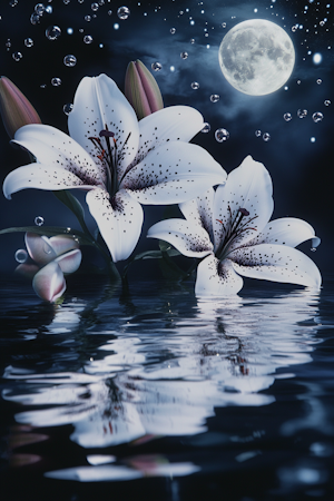 Diamond Painting Akryl - Vita liljor 20x30cm