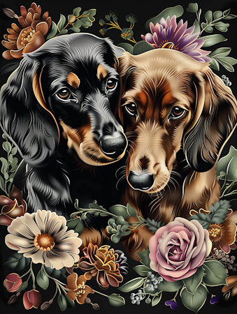 Diamond Painting Akryl - Hundar