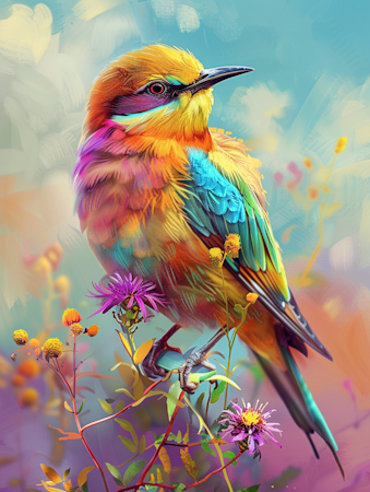 Diamond Painting Akryl - Färgrik fågel