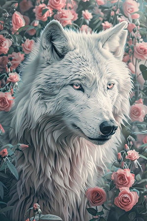 Diamond Painting Akryl - Vit varg 20x30cm