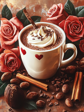 Diamond Painting Akryl - Kaffe med kanel 20x30cm