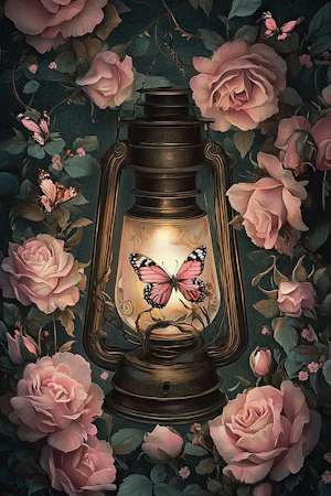 Diamond Painting Akryl - Lykta & Rosor 20x30cm