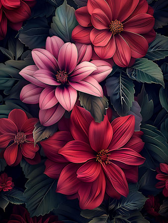 Korsstygn - Blommor 40x50cm