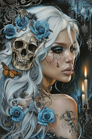 Korsstygn - Gothickvinna 40x60cm