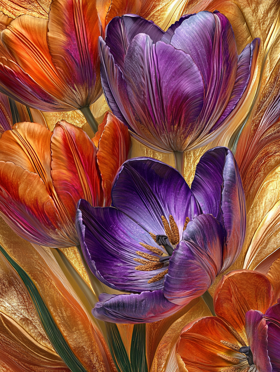 paint by number, tulpaner