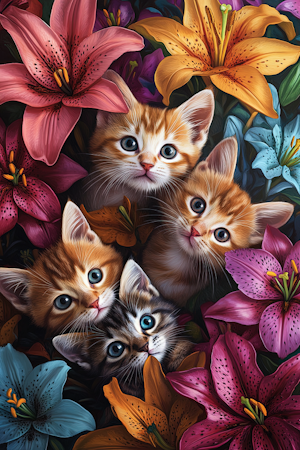 Korsstygn - Kattungar 40x60cm