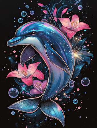 Korsstygn - Delfin 40x50cm