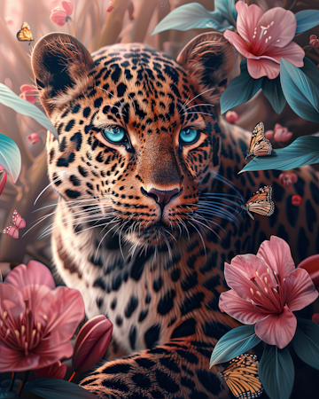 Korsstygn - Leopard 40x50cm