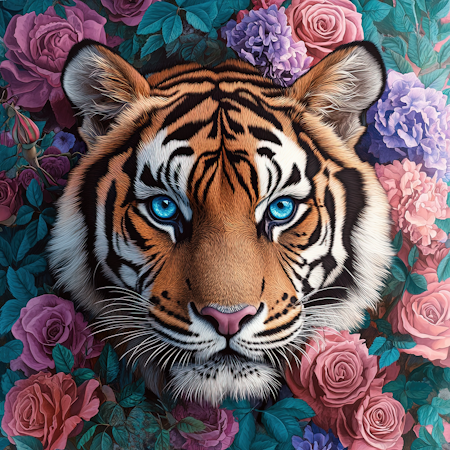 Korsstygn - Tiger 40x40cm