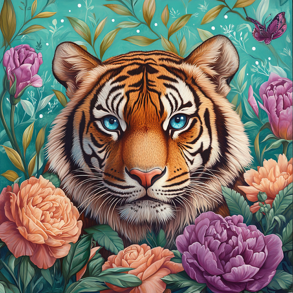 Korsstygn - Tiger 30x30cm