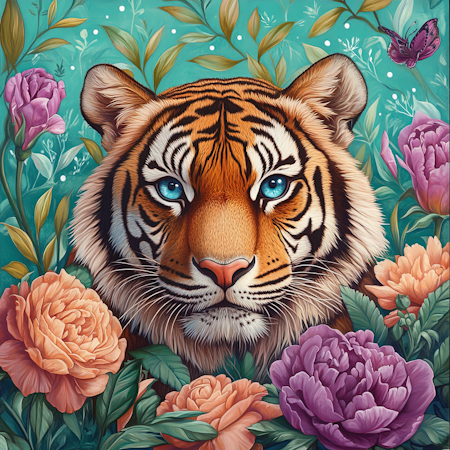 Korsstygn - Tiger 30x30cm