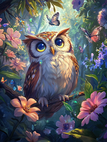 Korsstygn - Ugglor 40x50cm