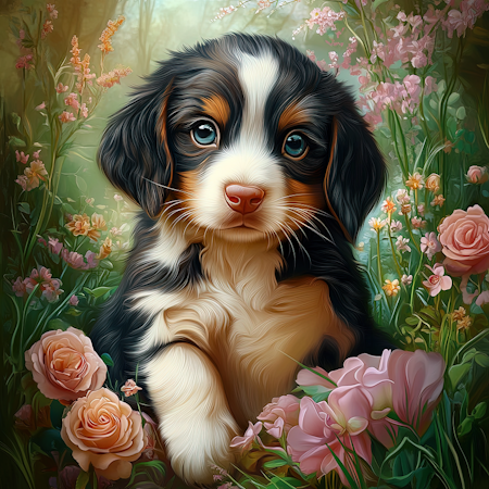 Korsstygn - Hund 30x30cm
