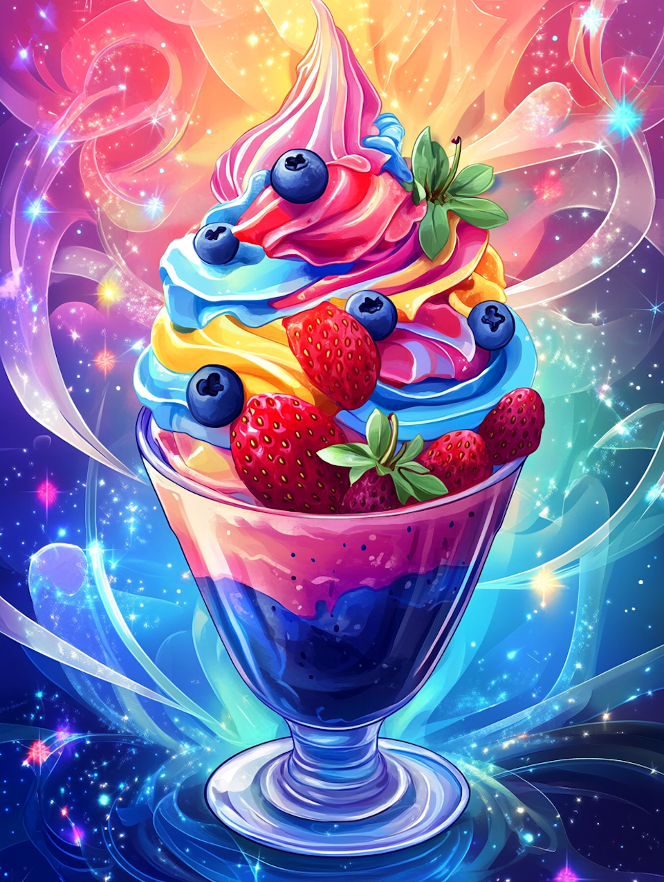 Diamond Painting Akryl - Magisk glassdessert 30x40cm