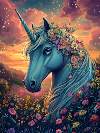Diamond Painting Akryl - Unicorn 30x40cm