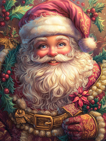 Diamond Painting Akryl - Tomte och tistlar 40x50cm