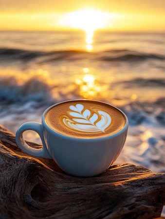 Diamond Painting Akryl - Kaffe vid stranden 40x50cm