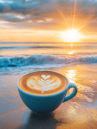 Diamond Painting Akryl - Kaffe vid stranden 40x50cm