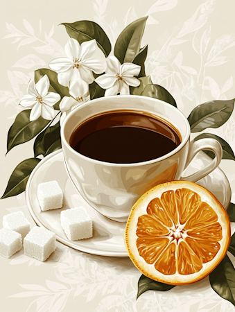 Diamond Painting Akryl - Kaffe och citron 40x50cm