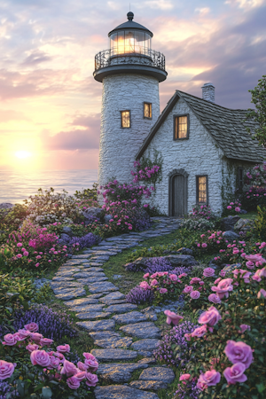 Diamond Painting Akryl - Fyrens blomstrande stig 20x30cm