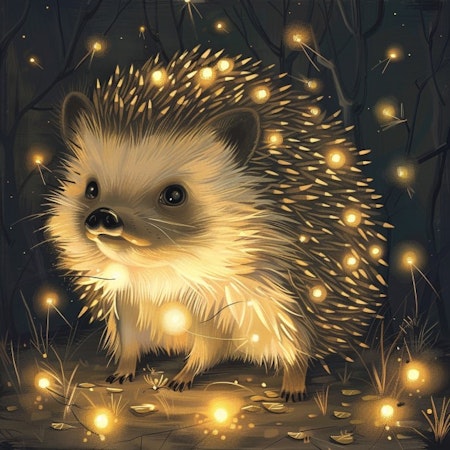 Diamond Painting Akryl - Igelkottens gnistrande natt 30x30cm