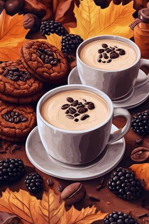 Diamond Painting Akryl - Kaffestund i höstvärmen 30x40cm