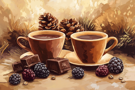 Diamond Painting Akryl - Skogskaffe i höstens tecken 50x40cm